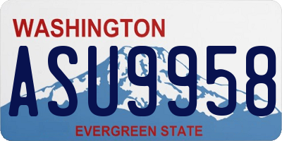 WA license plate ASU9958