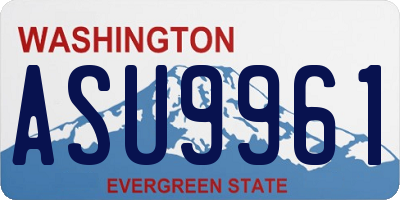 WA license plate ASU9961
