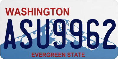 WA license plate ASU9962