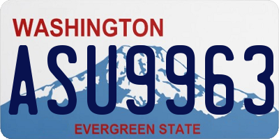 WA license plate ASU9963
