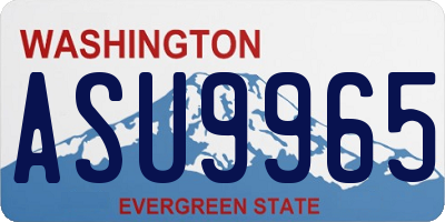 WA license plate ASU9965