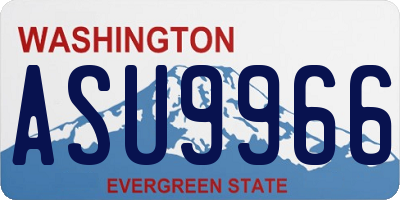 WA license plate ASU9966