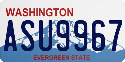 WA license plate ASU9967