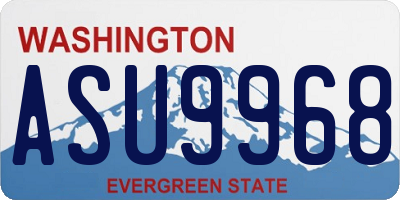 WA license plate ASU9968