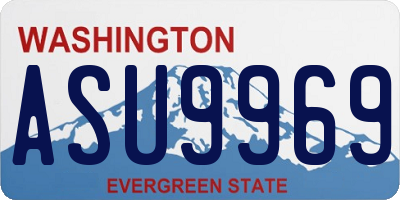 WA license plate ASU9969