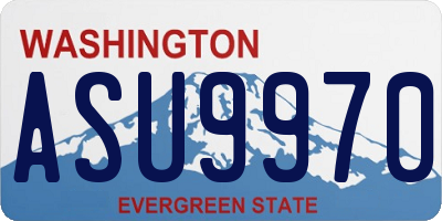 WA license plate ASU9970