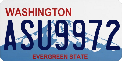 WA license plate ASU9972