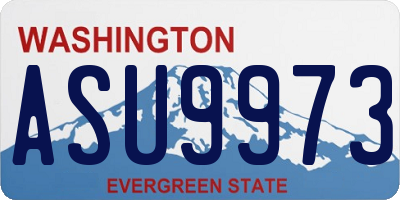 WA license plate ASU9973