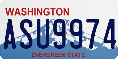 WA license plate ASU9974