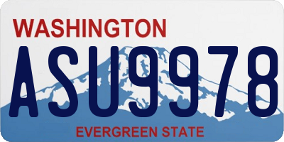 WA license plate ASU9978