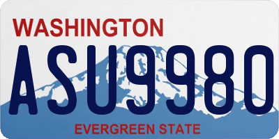 WA license plate ASU9980