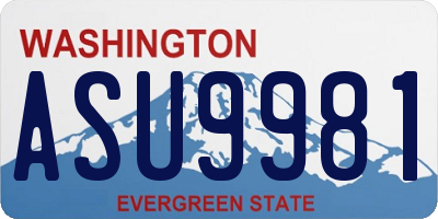 WA license plate ASU9981
