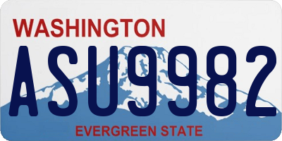 WA license plate ASU9982