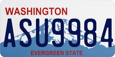WA license plate ASU9984