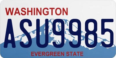 WA license plate ASU9985