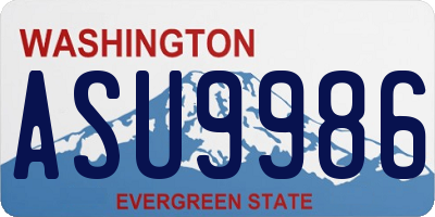 WA license plate ASU9986
