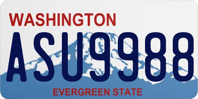WA license plate ASU9988