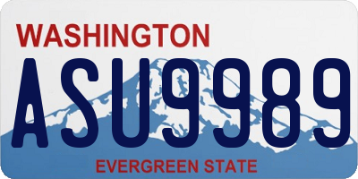 WA license plate ASU9989