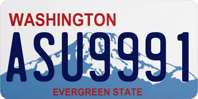 WA license plate ASU9991