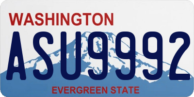 WA license plate ASU9992