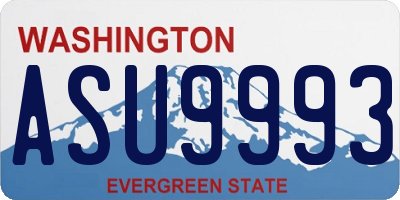 WA license plate ASU9993