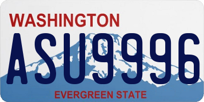 WA license plate ASU9996