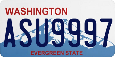 WA license plate ASU9997