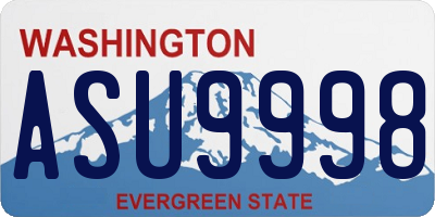 WA license plate ASU9998