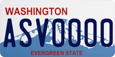WA license plate ASV0000