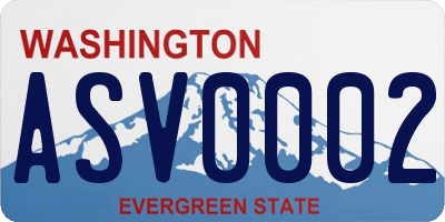 WA license plate ASV0002