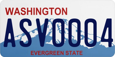 WA license plate ASV0004