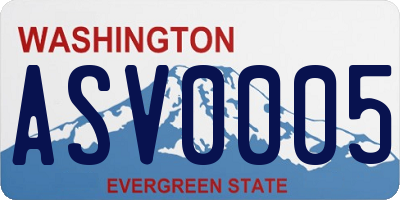 WA license plate ASV0005