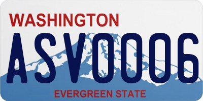 WA license plate ASV0006