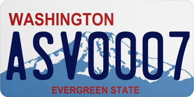 WA license plate ASV0007