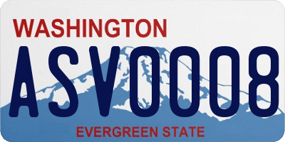 WA license plate ASV0008