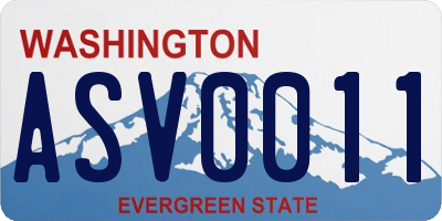 WA license plate ASV0011