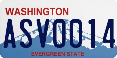 WA license plate ASV0014