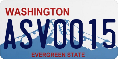 WA license plate ASV0015