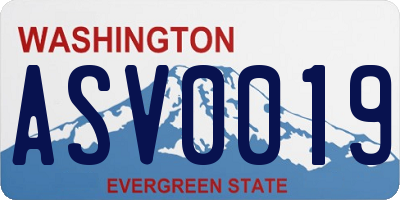 WA license plate ASV0019