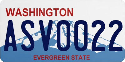 WA license plate ASV0022