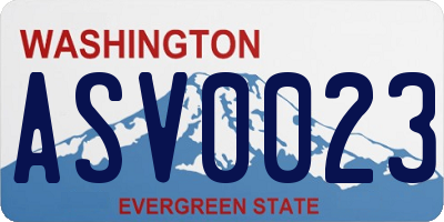 WA license plate ASV0023