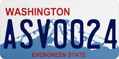 WA license plate ASV0024