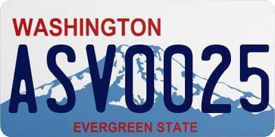 WA license plate ASV0025