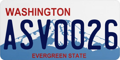 WA license plate ASV0026