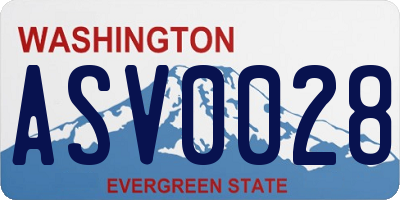 WA license plate ASV0028