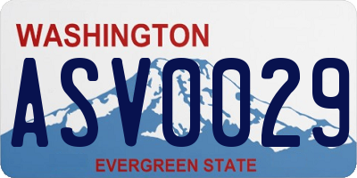 WA license plate ASV0029