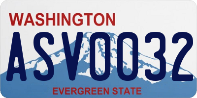 WA license plate ASV0032
