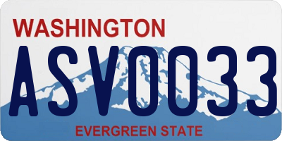 WA license plate ASV0033