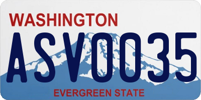 WA license plate ASV0035