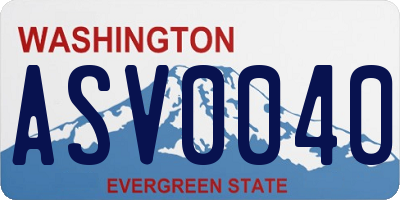WA license plate ASV0040